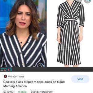 NWT Sandro Carl Striped Midi Wrap Dress